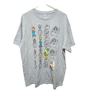 Nintendo Super Mario World Kart Gray Mens Vintage XL T-Shirt NWOT